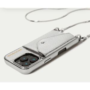Crossbody Bandolier  gia heart white /Gold + strap set  for iPhone 14 plus  NWOT